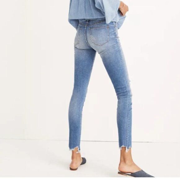 NEW Madewell Skinny Mid-rise ripped Jeans Frankie was, 27P - Picture 4 of 16